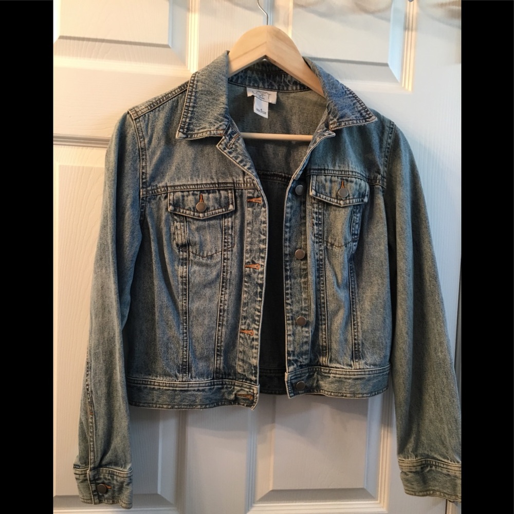 Cropped blue jean jacket. Ann Taylor Loft purchase